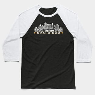 San Diego Baseball Team All Time Legends San Diego City Skyline Baseball T-Shirt